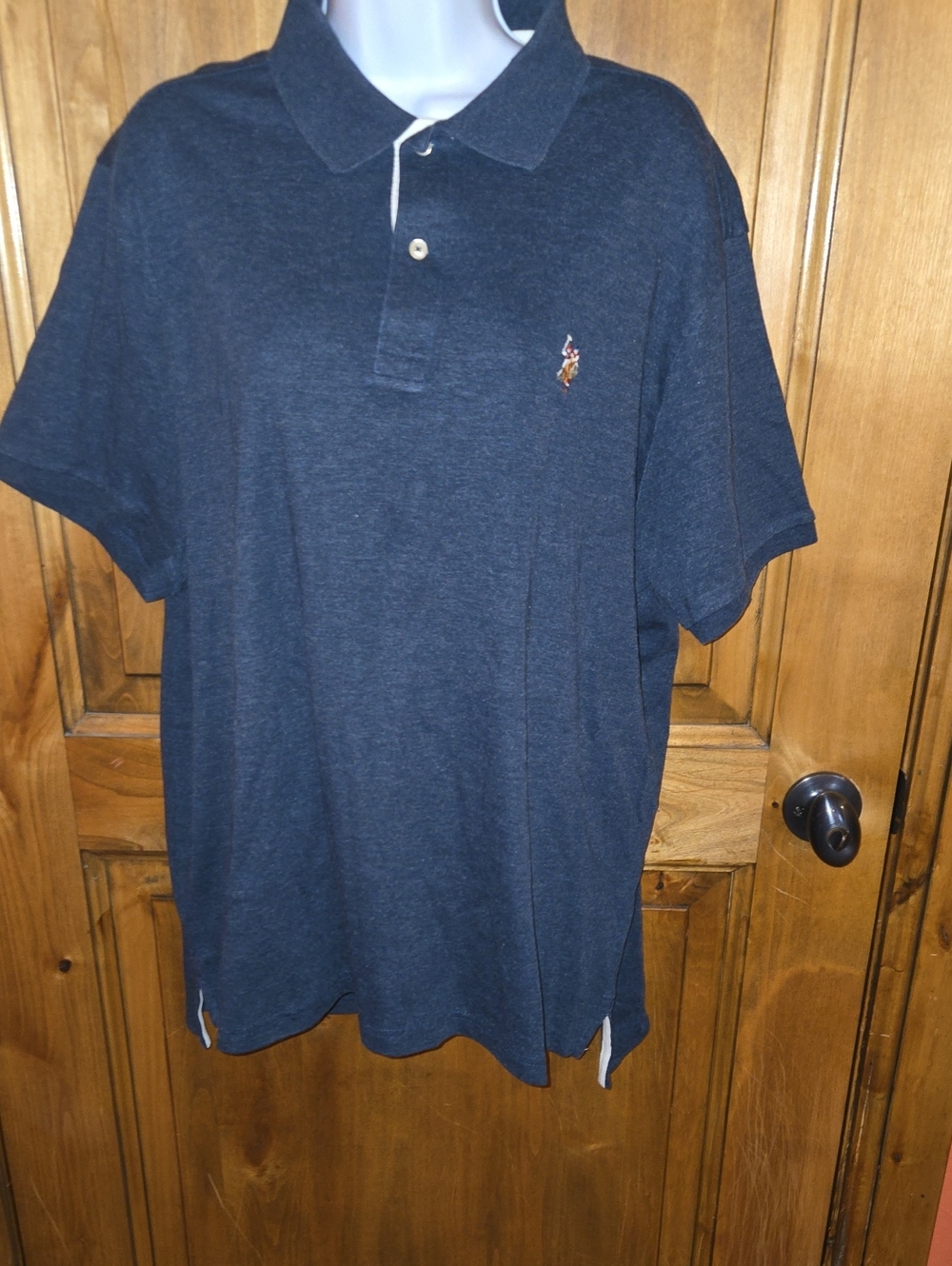 U.S. Polo Assn. Dark Blue Short-Sleeve Polo with Chest Pony Logo